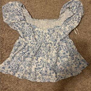 Floral Blue Women's Top